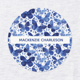 Naam Butterfly Blue Pattern Labels