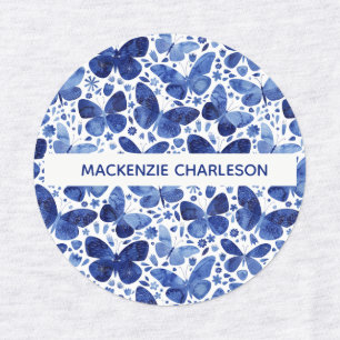Naam Butterfly Blue Pattern Labels