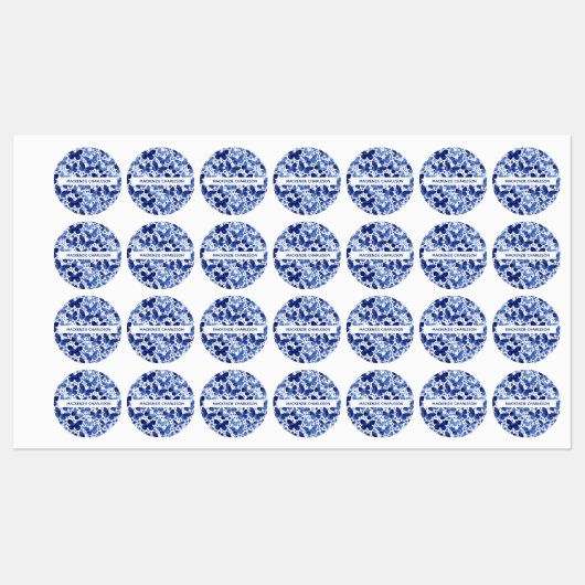 Naam Butterfly Blue Pattern Labels (Vel)