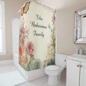  naam Butterfly & Floral Douchegordijn (In situ)