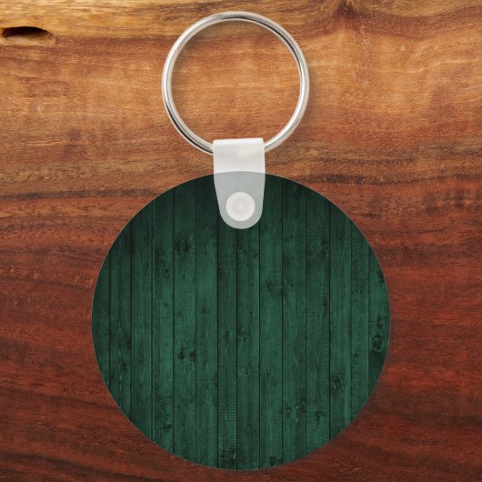 Naam Cabin Rustic Green Wood Sleutelhanger (Achterkant)