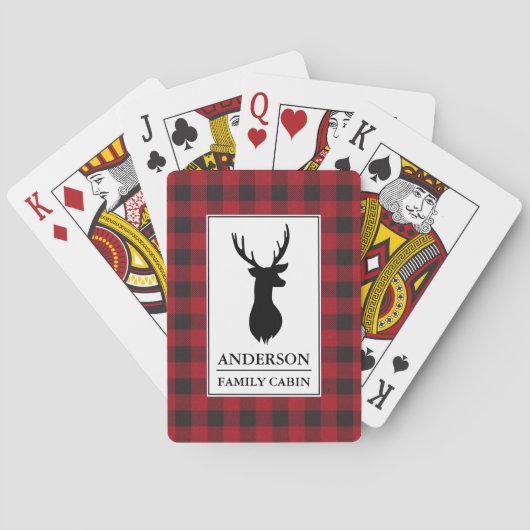 Naam cabine: Deer Red Buffalo Pset Pokerkaarten (Achterkant)
