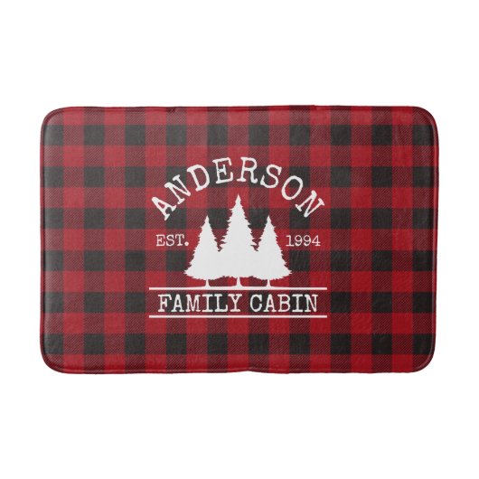 Naam Cabine Familie Rood Buffalo Pset Badmat (Voorkant)