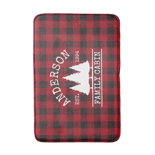 Naam Cabine Familie Rood Buffalo Pset Badmat (Voorkant Verticaal)