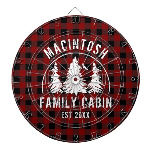 Naam Cabine Familie Rood Buffalo Pset Dartbord (Voorkant)
