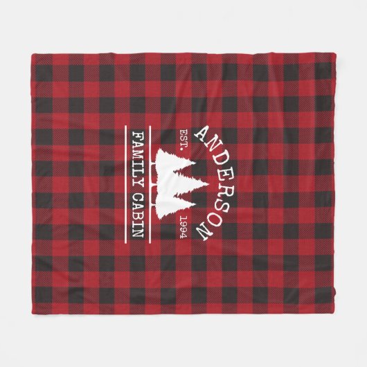 Naam Cabine Familie Rood Buffalo Pset Fleece Deken (Voorkant (Horizontaal))