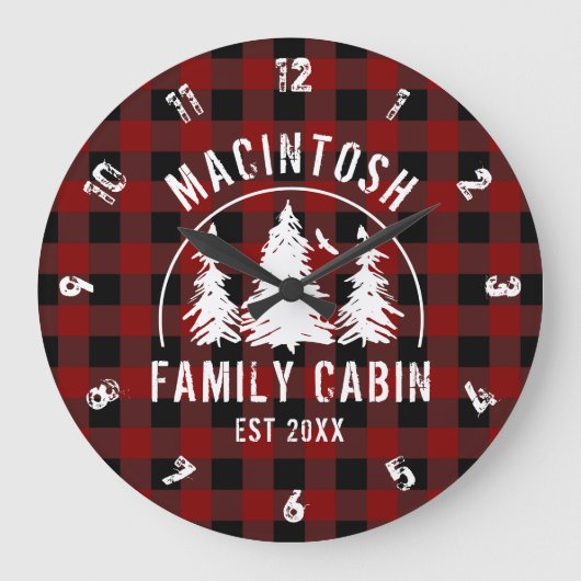Naam Cabine Familie Rood Buffalo Pset Grote Klok (Voorkant)