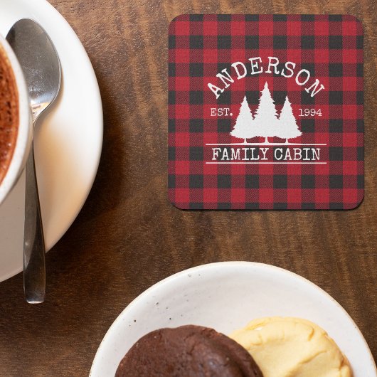 Naam Cabine Familie Rood Buffalo Pset Kartonnen Onderzetters