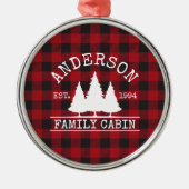 Naam Cabine Familie Rood Buffalo Pset Metalen Ornament (Voorkant)