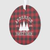 Naam Cabine Familie Rood Buffalo Pset Ornament (voorkant)