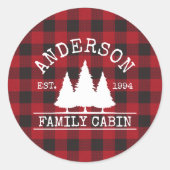 Naam Cabine Familie Rood Buffalo Pset Ronde Sticker (Voorkant)