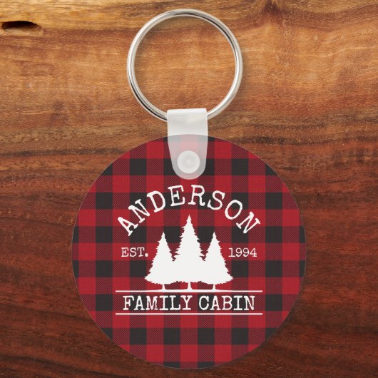 Naam Cabine Familie Rood Buffalo Pset Sleutelhanger (Voorkant)