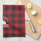 Naam Cabine Familie Rood Buffalo Pset Theedoek (Quarter Fold)