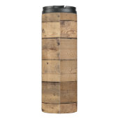 Naam cabine Familie Rustic Wood Gepersonaliseerd Thermosbeker (Achterkant)