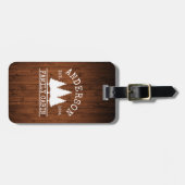 Naam cabine Familie Rustisch Hout Afdrukken op maa Bagagelabel (Voorkant horizontaal)