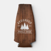 Naam cabine Familie Rustisch Houtbos Flesjeskoeler (Voorkant)