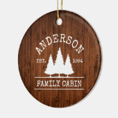 Naam cabine Familie Rustisch Houtbos Keramisch Ornament (Links)