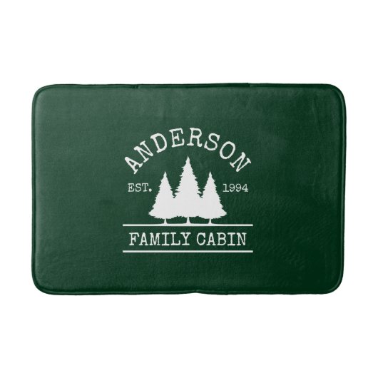 Naam Cabine Familienaam Forest Green Badmat (Voorkant)