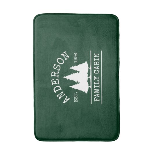 Naam Cabine Familienaam Forest Green Badmat (Voorkant Verticaal)
