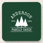 Naam Cabine Familienaam Forest Green Bier Onderzetter (Voorkant)