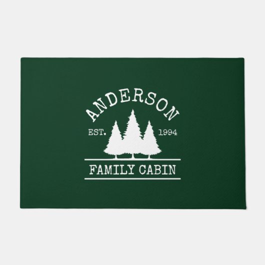 Naam Cabine Familienaam Forest Green Deurmat (Voorkant)