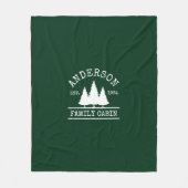 Naam Cabine Familienaam Forest Green Fleece Deken (Voorkant)