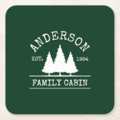 Naam Cabine Familienaam Forest Green Kartonnen Onderzetters (Voorkant)