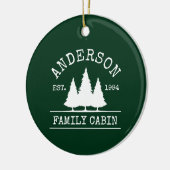 Naam Cabine Familienaam Forest Green Keramisch Ornament (Links)