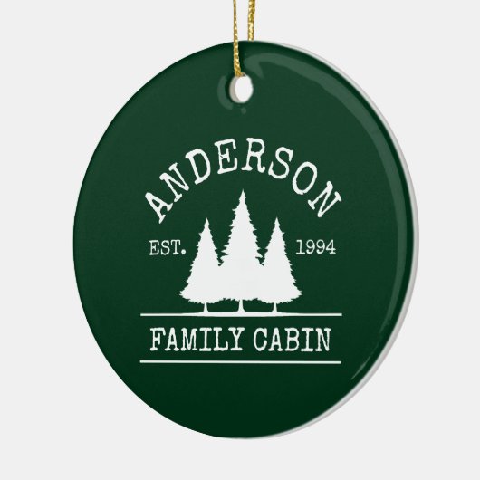 Naam Cabine Familienaam Forest Green Keramisch Ornament (Links)