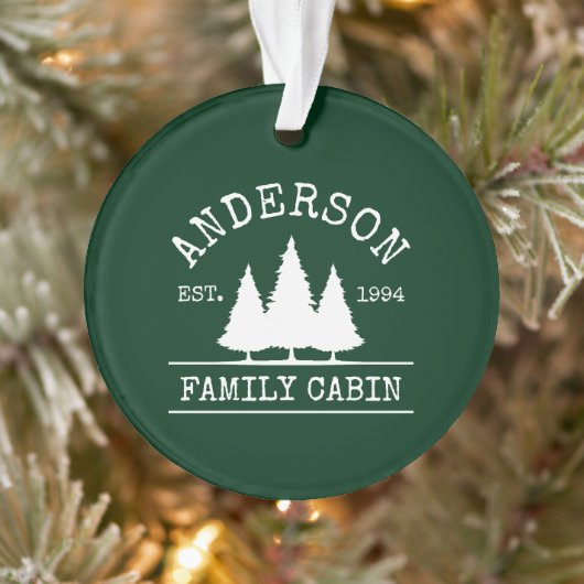 Naam Cabine Familienaam Forest Green Ornament (Boom)