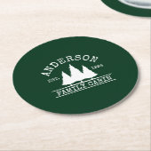 Naam Cabine Familienaam Forest Green Ronde Kartonnen Onderzetter (Gebogen)