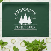 Naam Cabine Familienaam Forest Green Theedoek (Gevouwen)