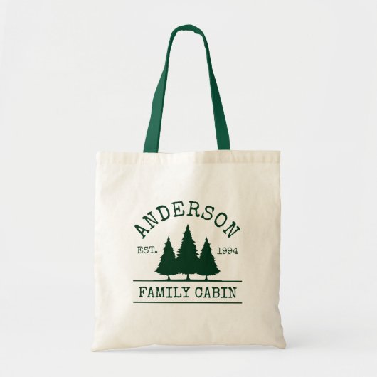 Naam Cabine Familienaam Forest Green Tote Bag (Voorkant)