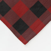 Naam cabinegezin Rustic Red Black Buffalo Pset Fleece Deken (Hoek)