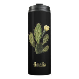 Naam Cactus Flower  Black Thermal Tumbler Thermosbeker