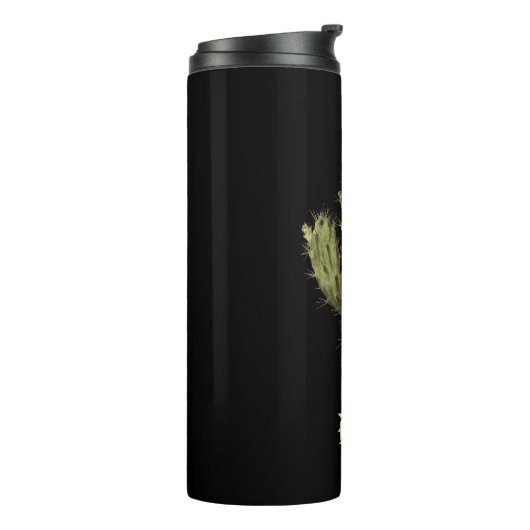 Naam Cactus Flower  Black Thermal Tumbler Thermosbeker (Gedraaid links)