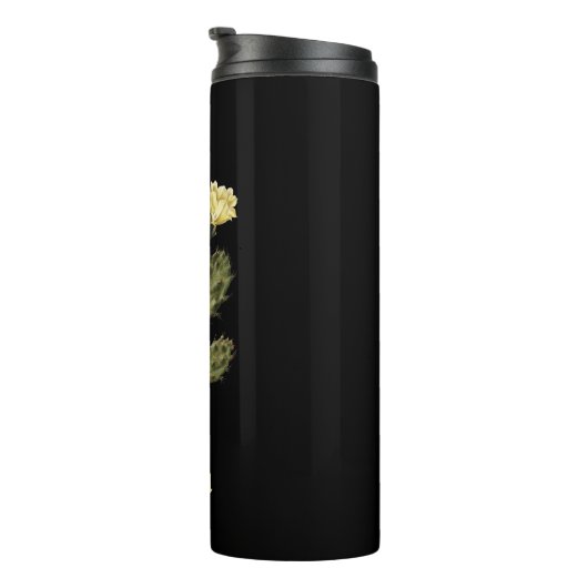 Naam Cactus Flower Black Thermal Tumbler Thermosbeker (Geroteerd rechts)