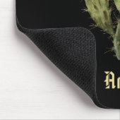 Naam Cactus Flower  Drawing Black Mousepad Muismat (Hoek)