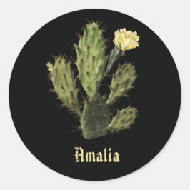 Naam Cactus Flower  Drawing Black Sticker