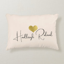 Naam Calligrafie Monogram Hart Accent Kussen