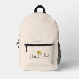 Naam Calligrafie Monogram Hart Bedrukte Rugzak