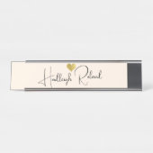Naam Calligrafie Monogram Hart Bureau Naambordje (Voorkant)