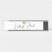 Naam Calligrafie Monogram Hart Bureau Naambordje (Voorkant)