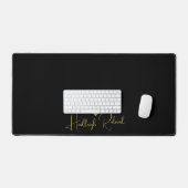Naam Calligrafie Monogram Hart Goud Zwart Bureaumat (Keyboard & Muis)