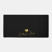 Naam Calligrafie Monogram Hart Goud Zwart Bureaumat (Voorkant)