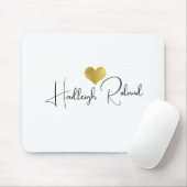 Naam Calligrafie Monogram Hart Muismat (Met muis)