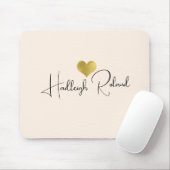 Naam Calligrafie Monogram Hart Muismat (Met muis)