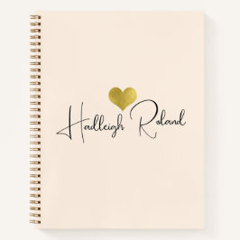 Naam Calligrafie Monogram Hart Notitieboek