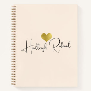 Naam Calligrafie Monogram Hart Notitieboek