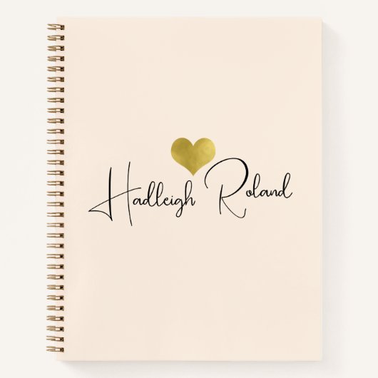 Naam Calligrafie Monogram Hart Notitieboek (Voorkant)